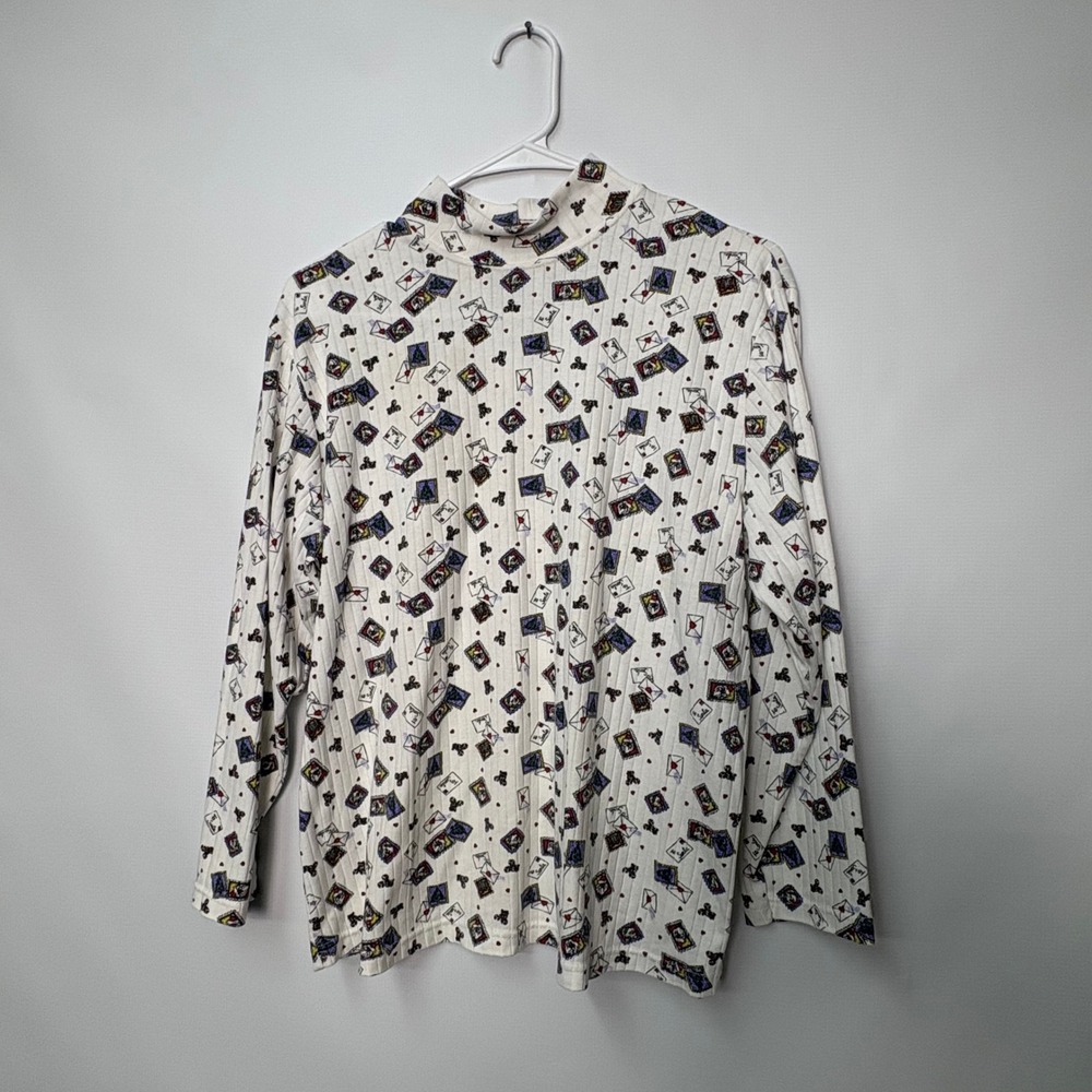 Bobbie Brooks Vintage Christmas Mock Neck Top Plus Size 14W 16W Letters to Santa